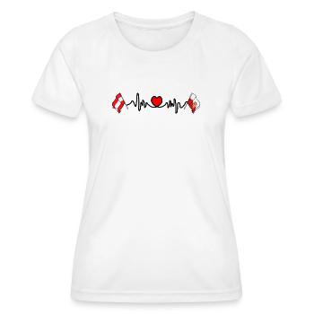 Battement de cœur du drapeau de Haute-Autriche - T-shirt sport Femme - blanc - Devant - AI Model Female 172 dark (172cm)