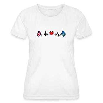 Suffolk & Great Britain Heartbeat - Frauen Funktions-T-Shirt - Weiß - Vorne - AI Model Female 172 dark (172cm)