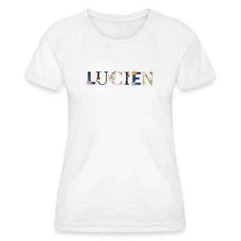 LUCIEN name decorated with flowers - Women's Functional T-Shirt - white - Front - AI Model Female 172 dark (172cm)