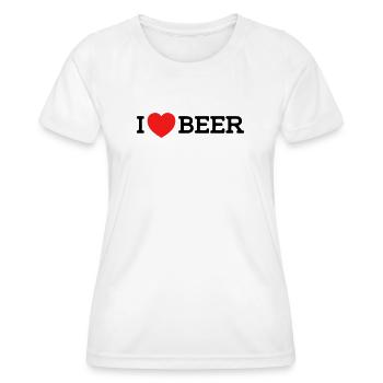 J’adore la bière (les couleurs peuvent être changées) - T-shirt sport Femme - blanc - Devant - AI Model Female 172 dark (172cm)