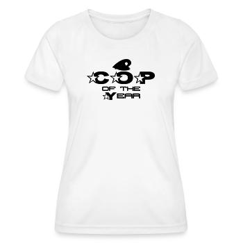 Cop of the Year Polizist Polizei Beruf Geschenk - Frauen Funktions-T-Shirt - Weiß - Vorne - AI Model Female 172 dark (172cm)