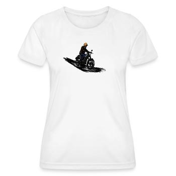 Motocycliste Rider - T-shirt sport Femme - blanc - Devant - AI Model Female 172 dark (172cm)