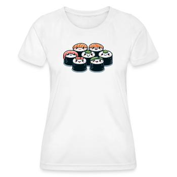 Sushi Squad: Die rollenden Freuden - Frauen Funktions-T-Shirt - Weiß - Vorne - AI Model Female 172 dark (172cm)