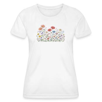 Wildflowers Flowers Flowers Natural Botanical Garden - Women's Functional T-Shirt - white - Front - AI Model Female 172 dark (172cm)