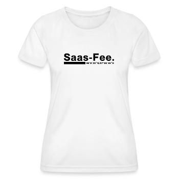 Saas-Fee coordinates Valais Switzerland - Women's Functional T-Shirt - white - Front - AI Model Female 172 dark (172cm)