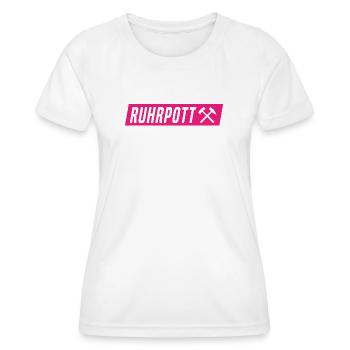 Ruhrpott - Ruhr Pott - Zeche - Zollverein - NRW - Frauen Funktions-T-Shirt - Weiß - Vorne - AI Model Female 172 dark (172cm)