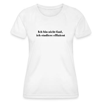 Je ne suis pas paresseux, j’étudie efficacement - T-shirt sport Femme - blanc - Devant - AI Model Female 172 dark (172cm)