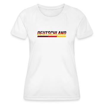 ALLEMAGNE – Look de course à rayures de vitesse - T-shirt sport Femme - blanc - Devant - AI Model Female 172 dark (172cm)