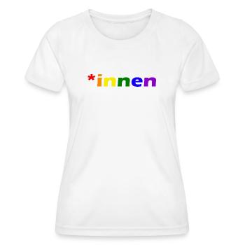 *innen Gendern - Frauen Funktions-T-Shirt - Weiß - Vorne - AI Model Female 172 dark (172cm)