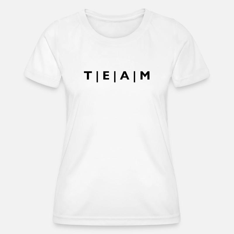 TEAM with stripes - Women's Functional T-Shirt - white