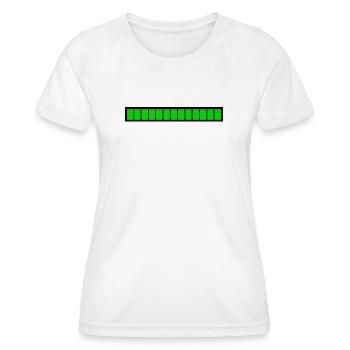 Barre de chargement rectangle Noir Vert (100%) - T-shirt sport Femme - blanc - Devant - AI Model Female 172 dark (172cm)