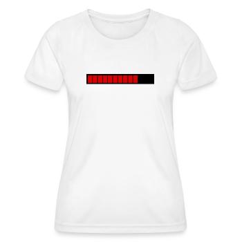 Barre de chargement rectangle Noir Rouge (75%) - T-shirt sport Femme - blanc - Devant - AI Model Female 172 dark (172cm)