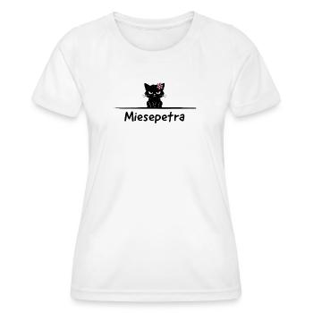 Jeu de mots : Petra Miesepeter - T-shirt sport Femme - blanc - Devant - AI Model Female 172 dark (172cm)