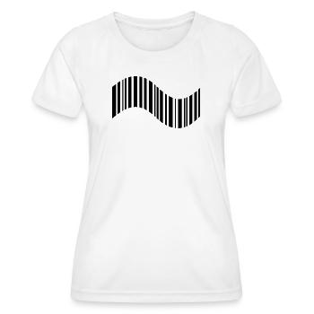 Barcode in Wellenform - Frauen Funktions-T-Shirt - Weiß - Vorne - AI Model Female 172 dark (172cm)
