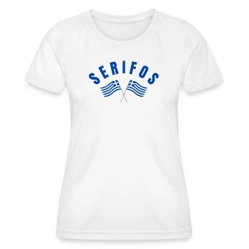 Drapeaux grecs de Serifos - T-shirt sport Femme - blanc - Devant - AI Model Female 172 dark (172cm)