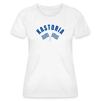 Drapeaux grecs de Kastoria - T-shirt sport Femme - blanc - Devant - AI Model Female 172 dark (172cm)