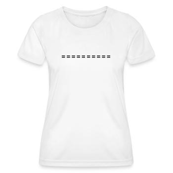 Line dashed symbol stroke - Women's Functional T-Shirt - white - Front - AI Model Female 172 dark (172cm)