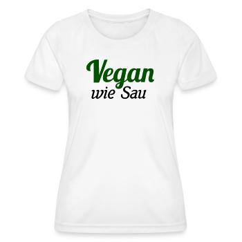 vegan as hell - Women's Functional T-Shirt - white - Front - AI Model Female 172 dark (172cm)