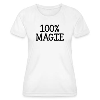 100% Magie - Frauen Funktions-T-Shirt - Weiß - Vorne - AI Model Female 172 dark (172cm)