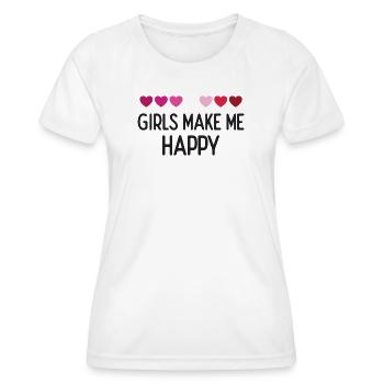 Mois de la fierté LGBTQ - Les filles me rendent heureuse - T-shirt sport Femme - blanc - Devant - AI Model Female 172 dark (172cm)