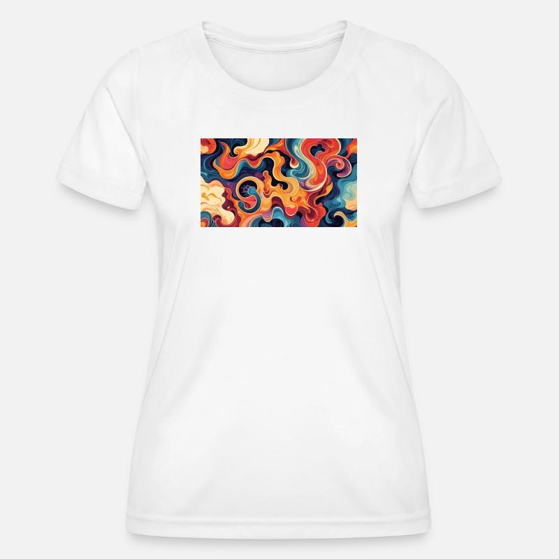 Vibrant Fluid Abstract Artwork - Women's Functional T-Shirt - white