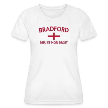 Bradford England Flagge DDM Design - Frauen Funktions-T-Shirt - Weiß - Vorne - AI Model Female 172 dark (172cm)