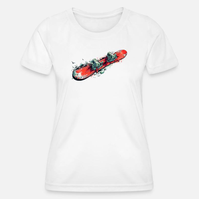 snowboard - Women's Functional T-Shirt - white