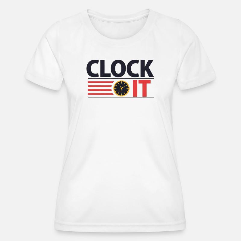 Clock It - Women's Functional T-Shirt - white