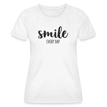 sourire tous les jours - T-shirt sport Femme - blanc - Devant - AI Model Female 172 dark (172cm)