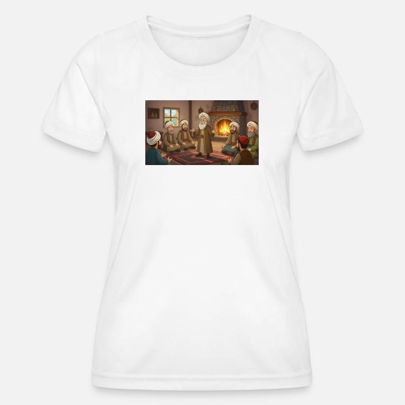 Wisdom by the fireplace: The wise narrator - Women's Functional T-Shirt - white