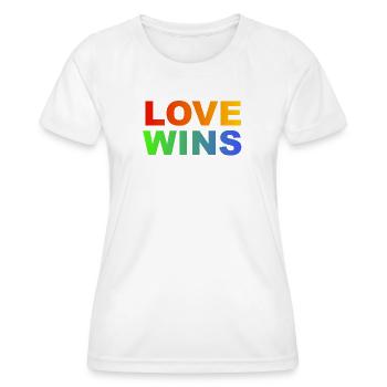 Love Wins Regenbogen  - Frauen Funktions-T-Shirt - Weiß - Vorne - AI Model Female 172 dark (172cm)