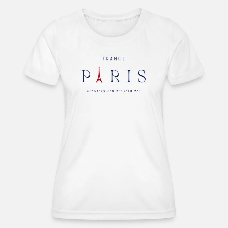 Paris Blue Eiffel Tower Red - Women's Functional T-Shirt - white