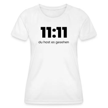 11:11 Du hast es gesehen – Mystisches Statement Sh - Frauen Funktions-T-Shirt - Weiß - Vorne - AI Model Female 172 dark (172cm)