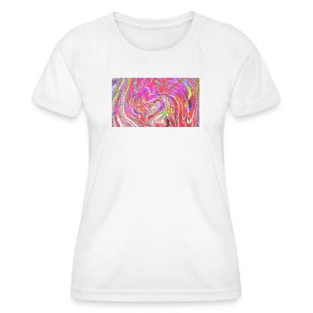 Farbrausch Wirbelkunst - Frauen Funktions-T-Shirt - Weiß - Vorne - AI Model Female 172 dark (172cm)