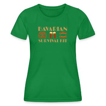 Bavarian beer and sausage hiking design - Women's Functional T-Shirt - kelly green - Front - AI Model Female 172 dark (172cm)