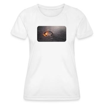 Raille de sabot dans le plancher en cendre - T-shirt sport Femme - blanc - Devant - AI Model Female 172 dark (172cm)