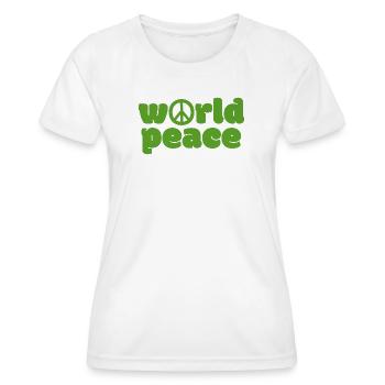 Weltfrieden - Grün - Frauen Funktions-T-Shirt - Weiß - Vorne - AI Model Female 172 dark (172cm)