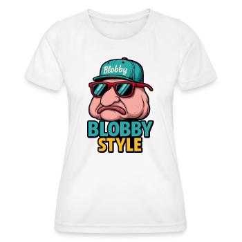 Blobby Style Cartoon Tee - Frauen Funktions-T-Shirt - Weiß - Vorne - AI Model Female 172 dark (172cm)