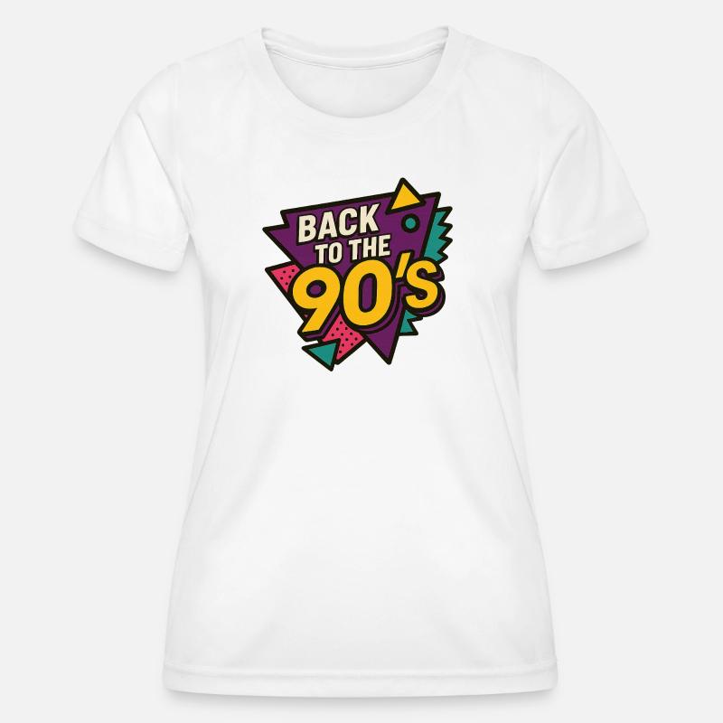 Retro 90s Style Key Art - Women's Functional T-Shirt - white