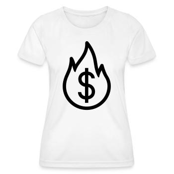 Burning Money - Women's Functional T-Shirt - white - Front - AI Model Female 172 dark (172cm)