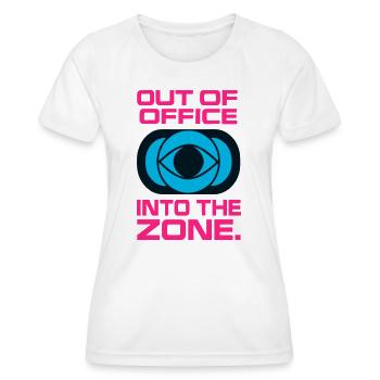 Hors Bureau Concentration Zone Travail - T-shirt sport Femme - blanc - Devant - AI Model Female 172 dark (172cm)
