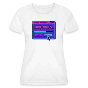 Gute Stimmung beim Laden digitaler Kunst - Frauen Funktions-T-Shirt - Weiß - Vorne - AI Model Female 172 dark (172cm)