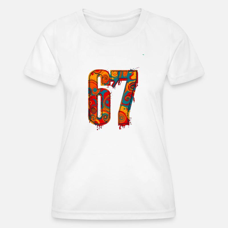 Psychedelic 67 Digits - Women's Functional T-Shirt - white