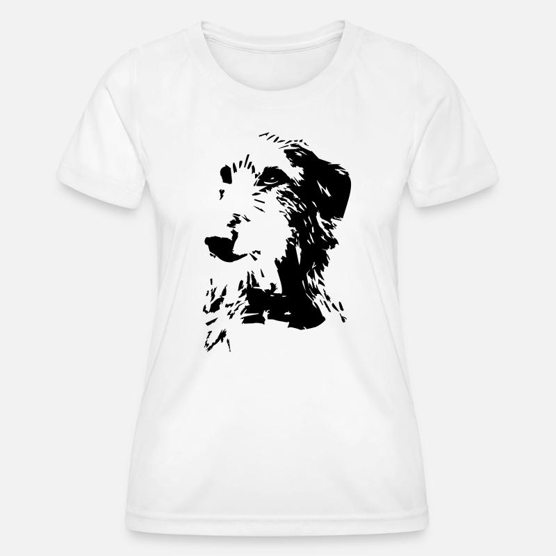 Scottish Deerhound head - Women's Functional T-Shirt - white