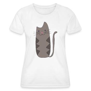 Zickzack-Katze Grau - Frauen Funktions-T-Shirt - Weiß - Vorne - AI Model Female 172 dark (172cm)