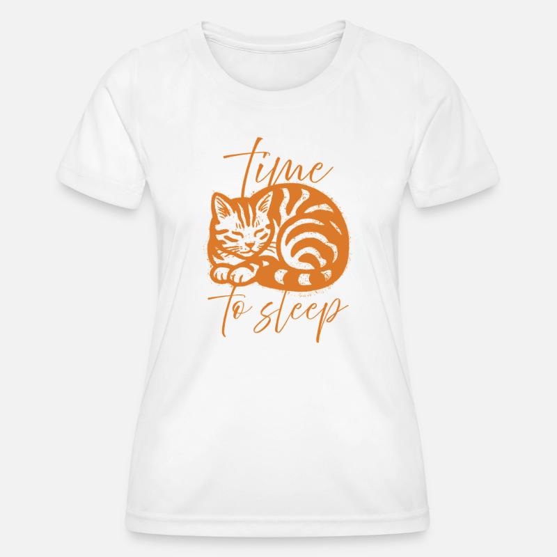 sleeping cat - Women's Functional T-Shirt - white