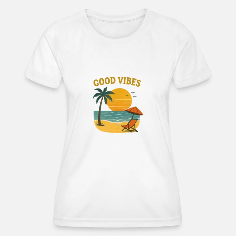 Sunset Beach Motif - Women's Functional T-Shirt - white
