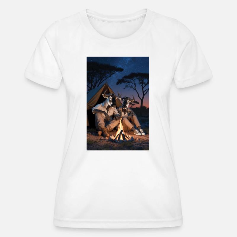 Wildebeest Humanoid Pair - Women's Functional T-Shirt - white
