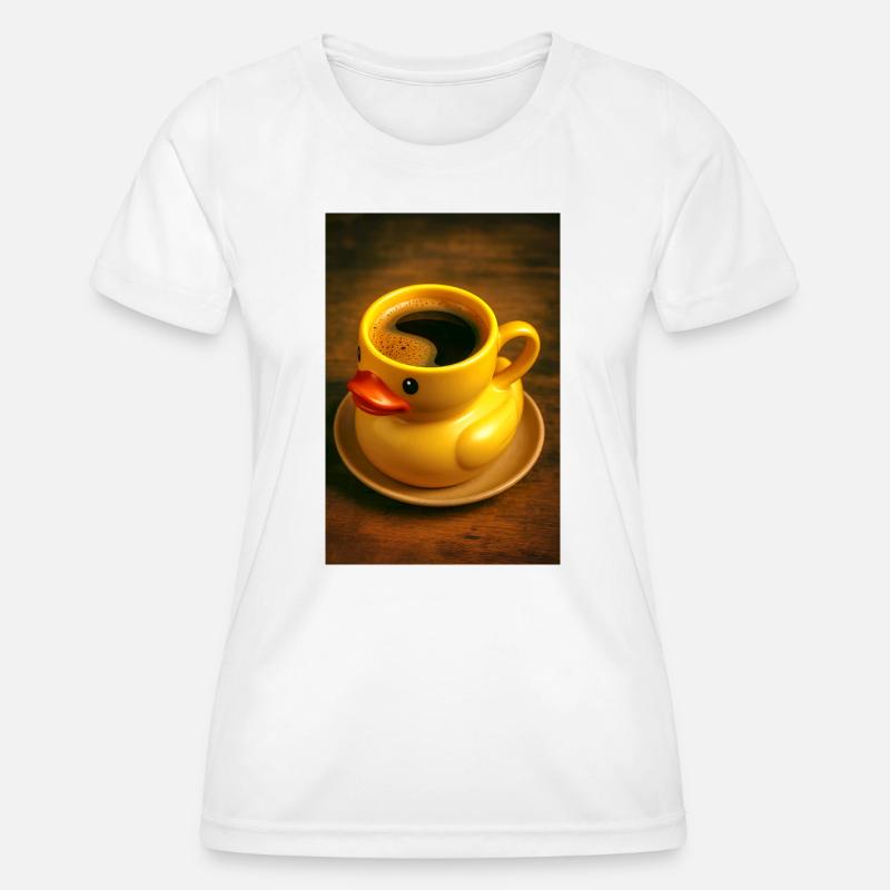 Bath duck as a coffee cup - Women's Functional T-Shirt - white
