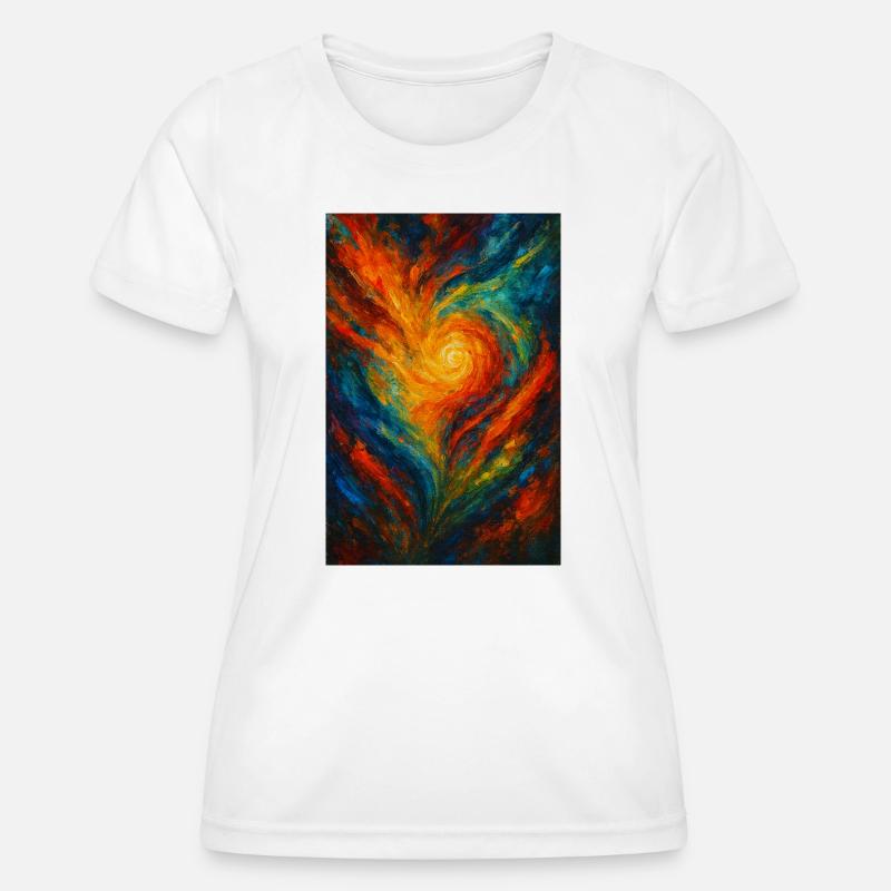 Chromatic Vortex Abstract Fire - Women's Functional T-Shirt - white
